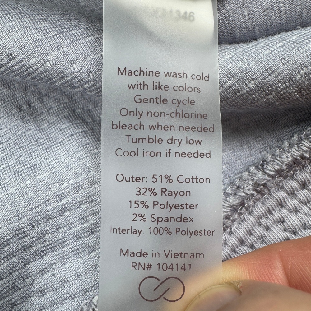 CALIA Women Pullover Quarter Zip Textured Sweatshirt Lavender Purple Small Cozy - Picture 7 of 7